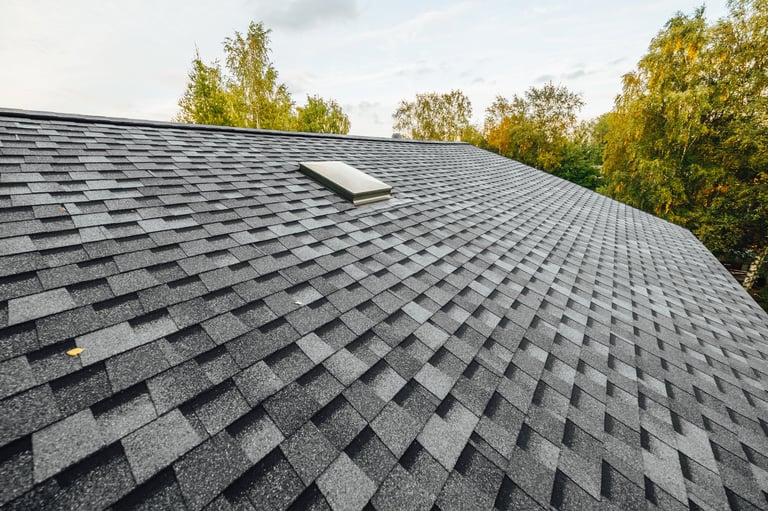 New asphalt shingle roof installation