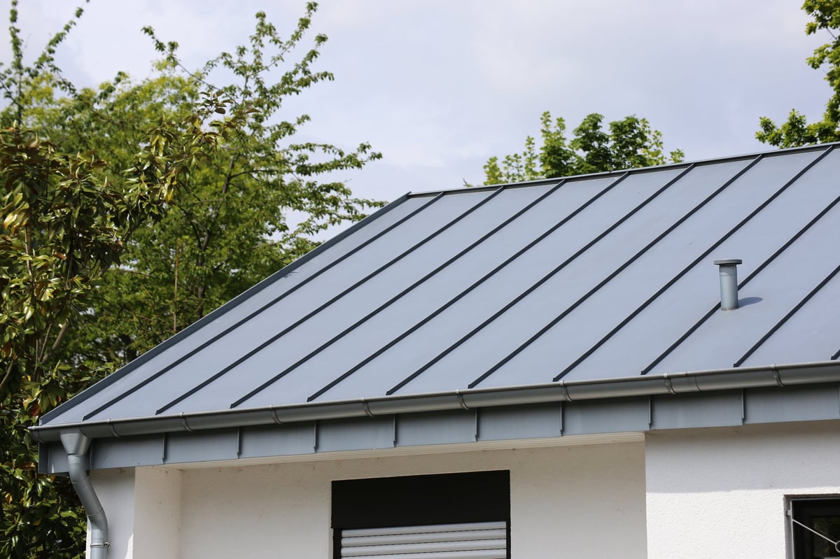Standing seam metal roof on residential home
