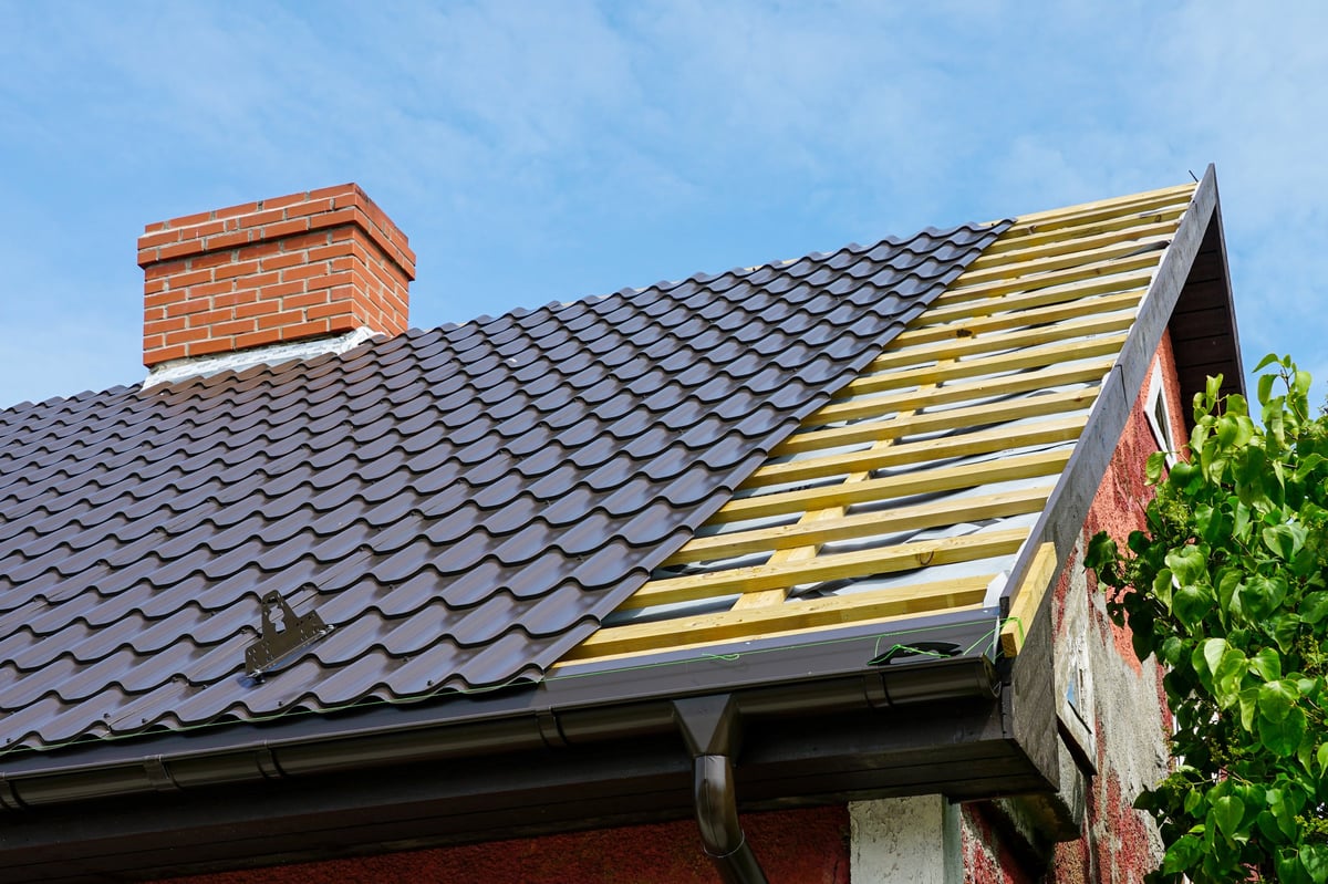 Metal shingle roof installation